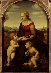 Raffaello Santi: Madonna with Jesuskind and Johannesknaben- Madonna a gyermek Jézussal és Jánossal